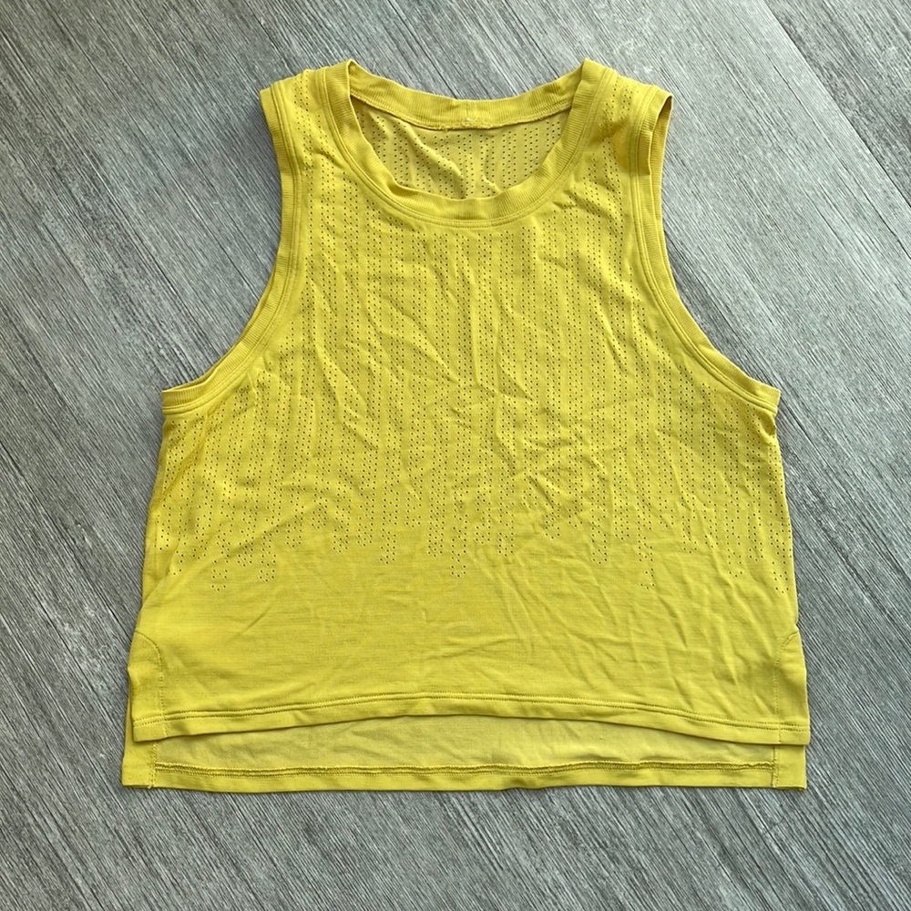 SOLD Yellow Lululemon tank size 4